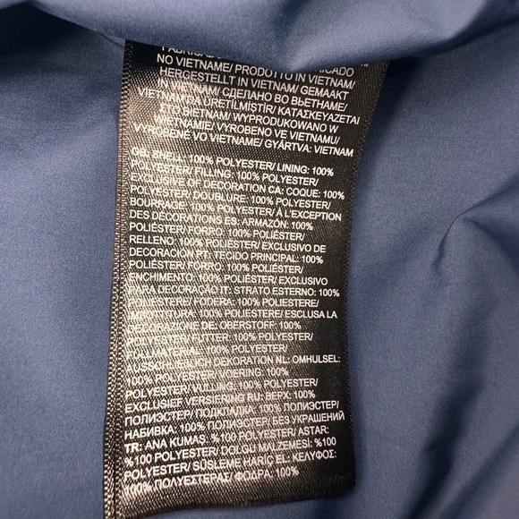 The North Face Mens Medium Puffer Jacket Blue Full Zip Insulated Winter Coat - Picture 6 of 11